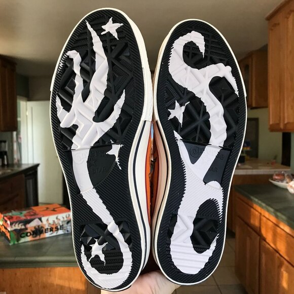 NIB Converse Come Tees x Chuck 70 Hi Top Sneakers Star Light Path Orange- Mens 4 - Picture 8 of 10